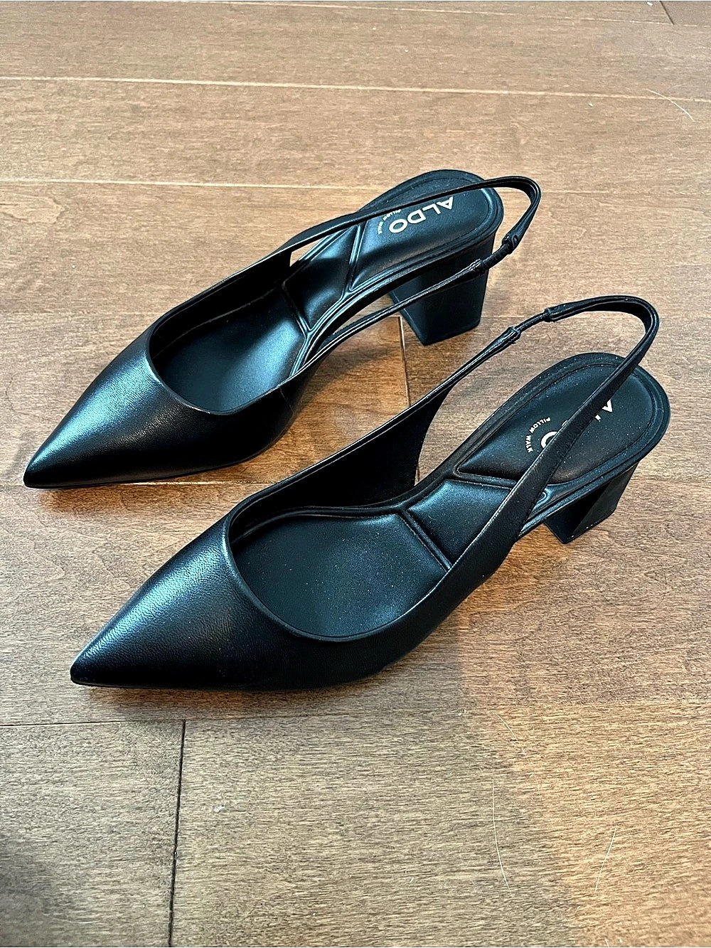 ALDO Uliana Slingback Block Heel Pointed-Toe Heels Black US 7